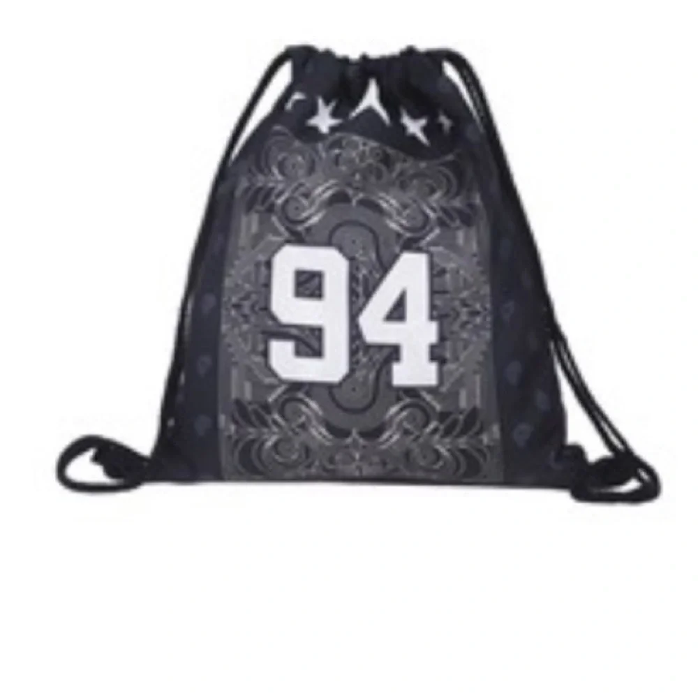 Black Bandana Unisex Draw String Backpack Bag Sack